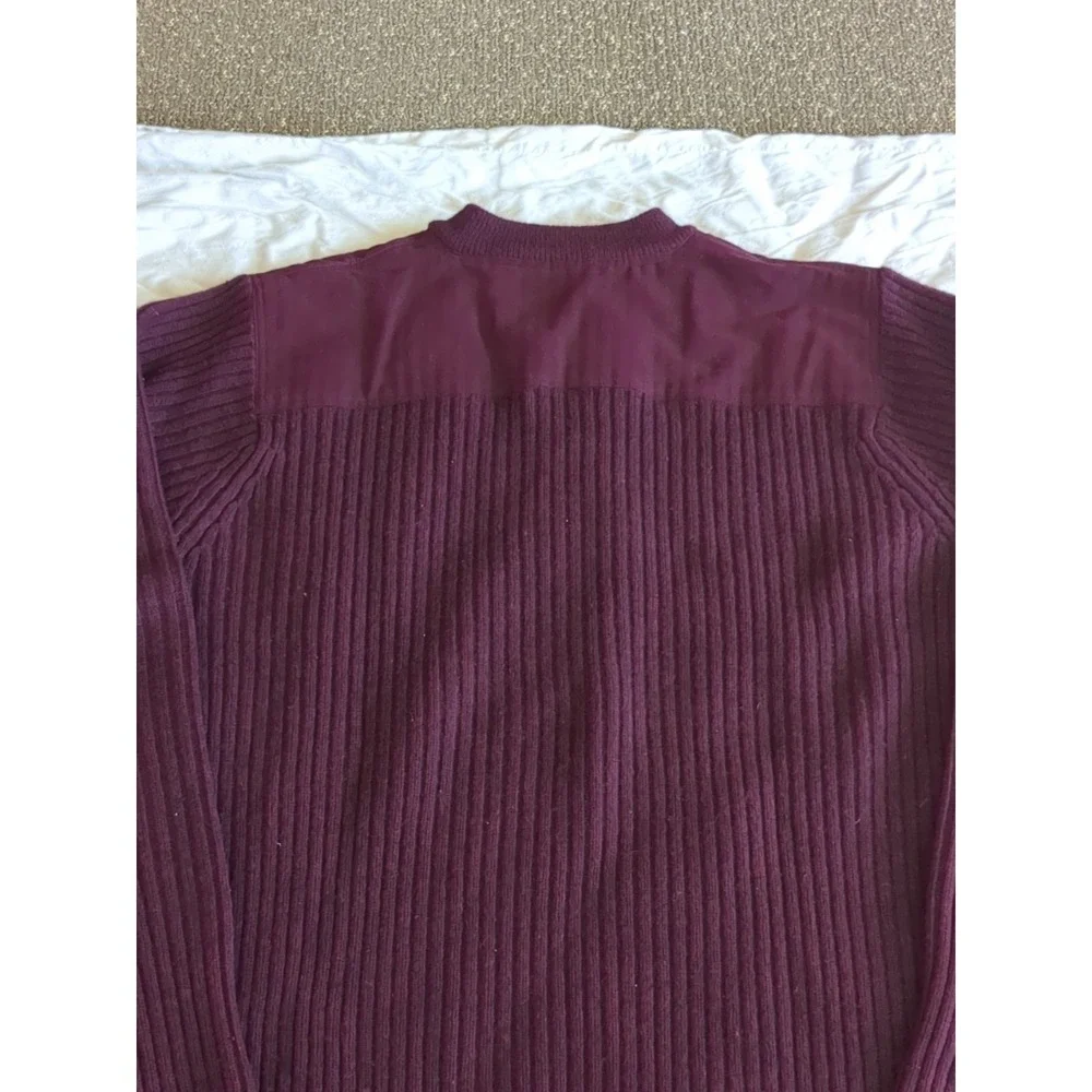 LL Bean Commando Henley Merino Wool Burgundy Red Sz XLT Fits‎ Lg Tall Pullover